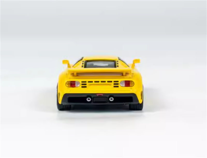 MINIGT Bugatti EB110 Super Sport Yellow color box packaging 1:64 Car Pre-built Model view8