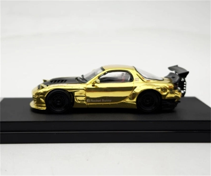 1:64 Mazda RX-7 Rocket Bunny Chrome Gold Master DIECAST Limited Edition 799pcs ONLY Model