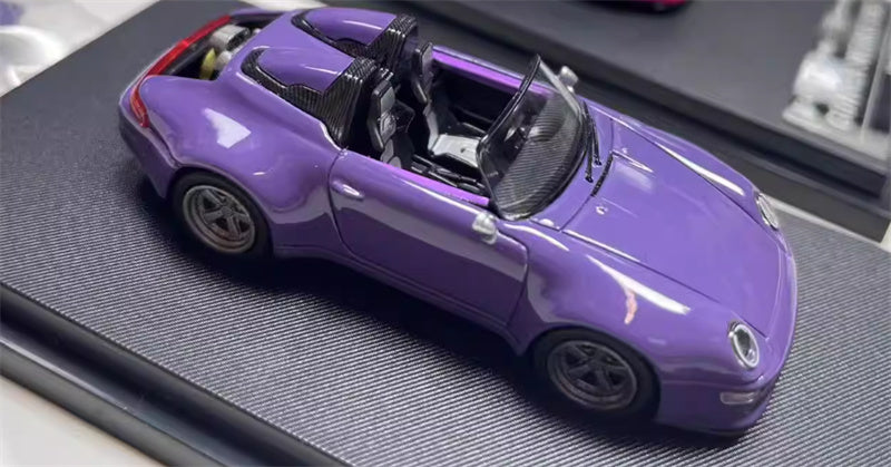 SW Porsche Gunther Werks 993 Night Purple Convertible Limited Edition 499PCS ONLY 1:64 car Pre-built Model view3