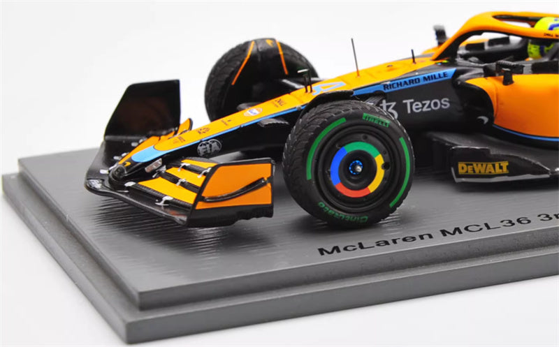 Spark Mclaren MCL36 3rd Emilia Romagna GP 2022 #4 Lando Norris 1:43 Car Pre-built Model view9