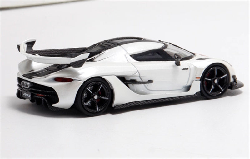 HKM & BSC Koenigsegg jesko supercar white with black lines Limited Edition 500PCS ONLY 1:64 Car Pre-built Model view2