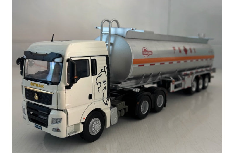 Sinotruk SITRAK oil tanker truck White mangao 1:36 Truck Pre-built Airliner Model Display view7