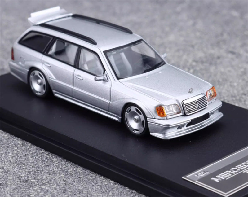 Mortal Mercedes Benz S124 T MODEII EVO2 wagon silver pancake wheels Limited Edition 999PCS ONLY 1:64 Car Pre-built Model view5