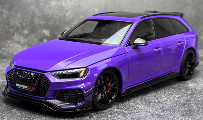 Kiloworks AUDI RS4 Avant Darwin Pro Venice Purple 1:18 Car Pre-built Model