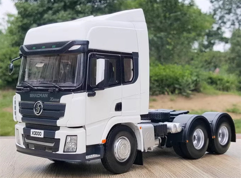 SHACMAN Delong X3000 Tractor trailer White with Spare Tire Edition 1:24 Truck Pre-built Model