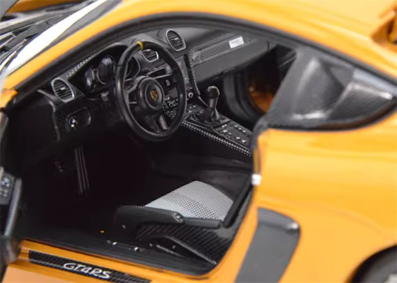 NOREV 2023 Porsche Cayman GT4 RS sports car Hard top orange 1:18 Car Pre-built Model view11