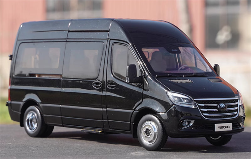 Yutong Tianjun V6 Light Bus New Energy Obsidian Black 1:24 Bus Pre-built Model