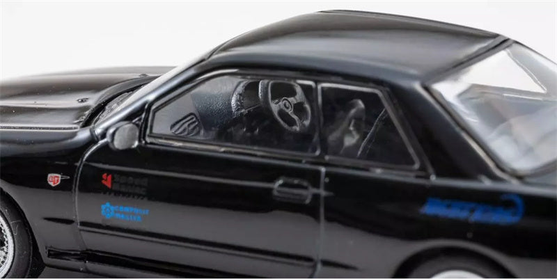 KYOSHO NISSAN SKYLINE GT-R BNR32 Black 1:64 Car Pre-built Airliner Model Display view6