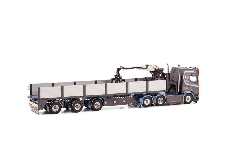 WSI SCANIA R NORMAL CR20N 6X2 TAG AXLE BRICK TRAILER - 3 AXLE EDWIN SALARI 1:50 Truck Pre-built Model