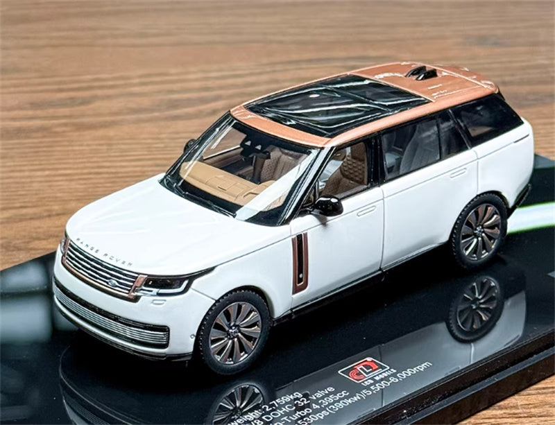 1:43 Land Rover Range Rover Honor Genesis 2022 White Gold Top  LCD MODELS Extended Edition DIECAST Car Model