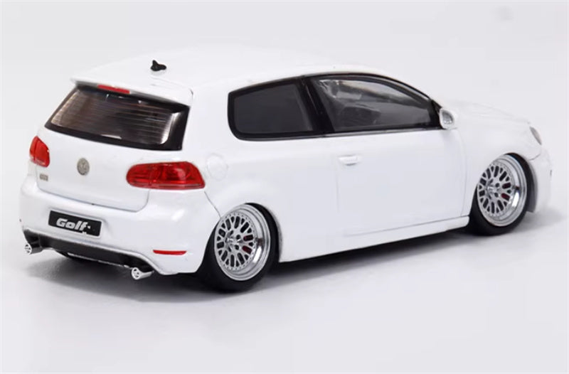Max well Volkswagen Golf GTI 6th generation White BBS wheel low stance Limited Edition 799PCS ONLY 1:64 Car Pre-built Airliner Model Display view2