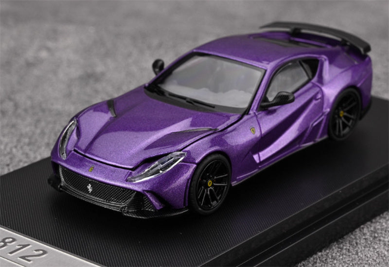 Little Toys x SH Ferrari 812 N-Largo V12 Supercar Novitec Modified Edition Limited Edition 299PCS ONLY Purple 1:64 Car Pre-built Model view1