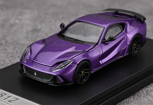 Little Toys x SH Ferrari 812 N-Largo V12 Supercar Novitec Modified Edition Limited Edition 299PCS ONLY Purple 1:64 Car Pre-built Model view1