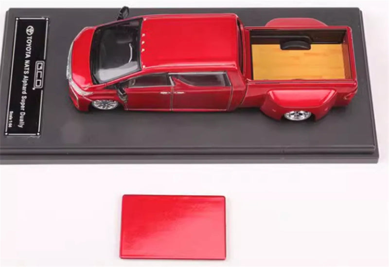 GCD TOYOTA NATS Alphard Pickup Super Dually red Limited Edition 500PCS ONLY RHD 1:64 Truck Pre-built Model view6