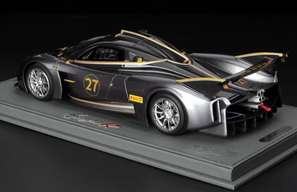 BBR MODELS Pagani Huayra R Limited Edition Metal Grey Pirelli 1:18 Car Pre-built Model view2
