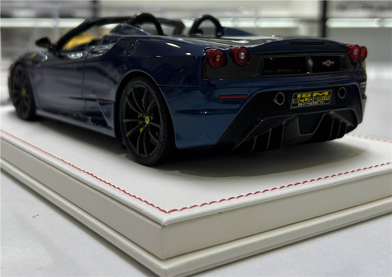 Dino Model Ferrari F430 16M Supercar Abu Dhabi Blue White base Black wheel yellow caliper Limited Edition 30PCS ONLY 1:18 Car Pre-built Model view3