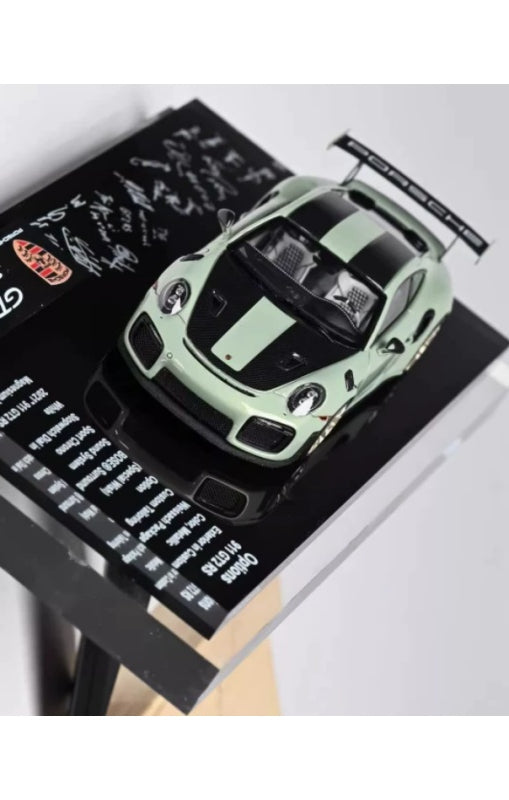 1:64 Porsche 911 GT2RS DMH Shanghai Expo Limited Edition 150PCS ONLY Bamboo Color Resin Model view4