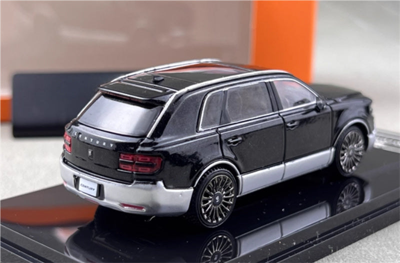 GCD Toyota Century 3rd Generation G70 SUV black silver right hand drive 1:64 Car Pre-built Model view4