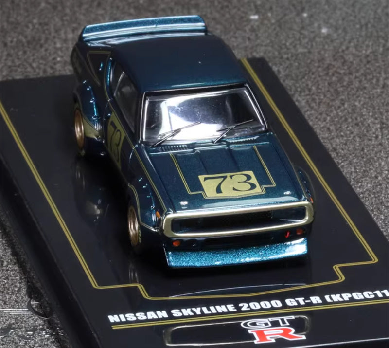 INNO64 Nissan Skyline 2000 GT-R (KPGC110) Green 1:64 car Pre-built Model view5