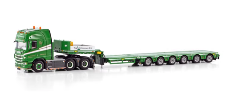WSI  SCANIA R HIGHLINE CR20H 6X4 BROSHUIS SL 100 TONNER - 6 AXLE TAGE KRISTENSEN 1:50 DIECAST Car