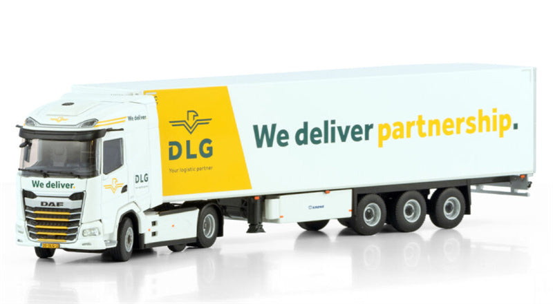 WSI DAF XG 6X2 MIDLIFT AXLE REEFER DLG Logistics 1:50 Model