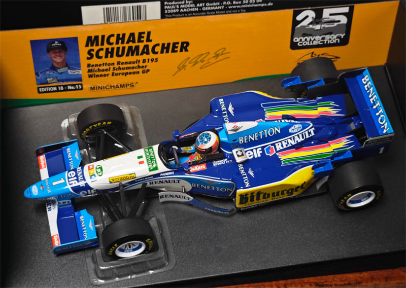 MINICHAMPS Benetton Renault B195 Michael Winner European GP 1995 #1 Limited Edition 420PCS ONLY Benetton elf Eagle Good year bitburger Benetton sport system 1:18 Car Pre-built Model view3
