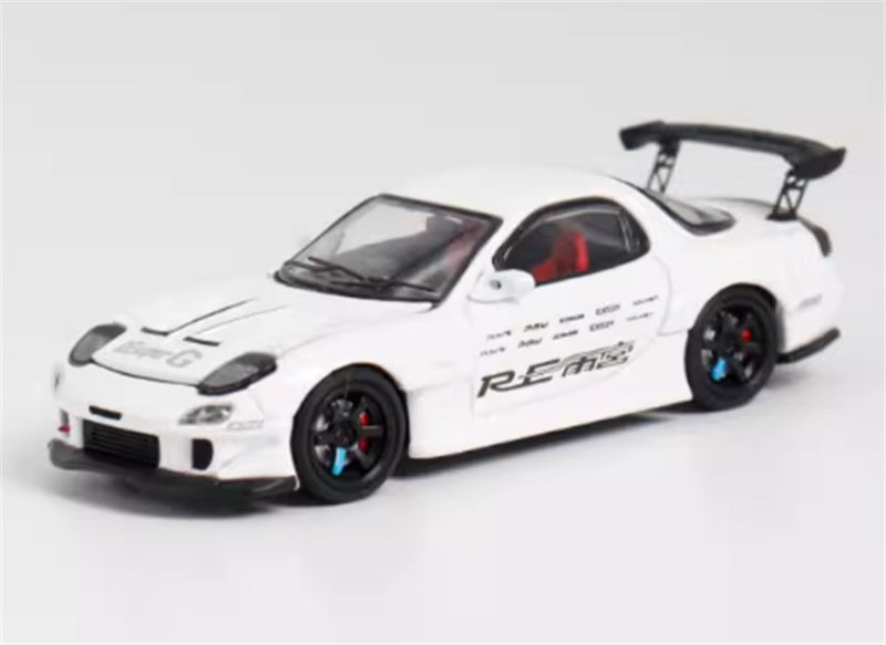 BSC Mazda RX7 Amemiya FD3S White 1:64 Car Pre-built Airliner Model Display view1