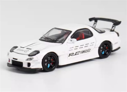 BSC Mazda RX7 Amemiya FD3S White 1:64 Car Pre-built Airliner Model Display view1