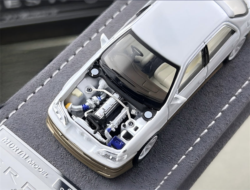 1:64 Toyota Cresta White/Gold 2-tone Mortal Model Limited Edition 1499PCS ONLY DIECAST Civil Car Model