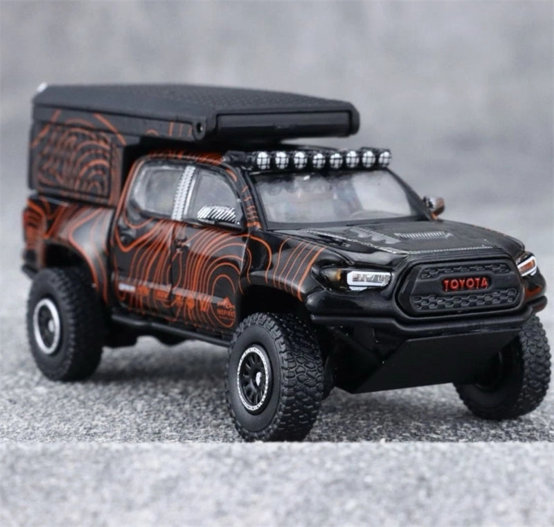 GCD TOYOTA Tacoma Camper Off-Road SUV Black LHD 1:64 Truck Pre-built Model view5