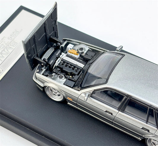 Mortal BMW E34 TOURING 5 Series wagon Grey Lowered Version Limited Edition 799PCS ONLY 1:64 Car Pre-built Model view2