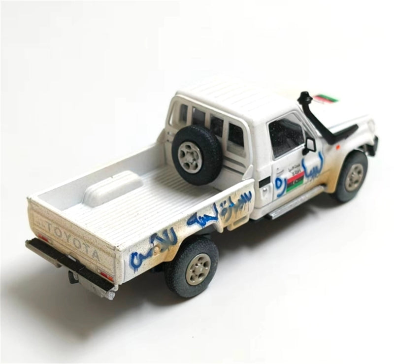 RHINO MODEL Toyota Land Cruiser LC79 White Dirty LX Pickup Truck 1:64 Truck Pre-built Model view6