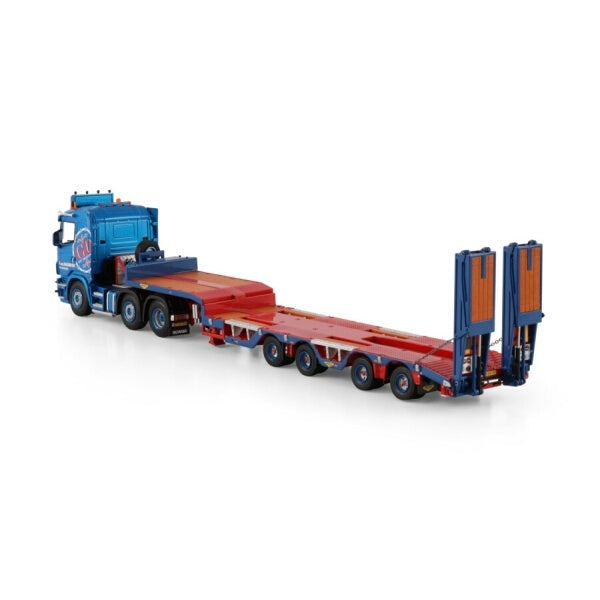 1:50 SCANIA G. VAN DOESBURG 4 series FLAT ROOF 6X2 SEMI WHEEL WELL LOW LOADER 4 AXLE WSI   Diecast Model