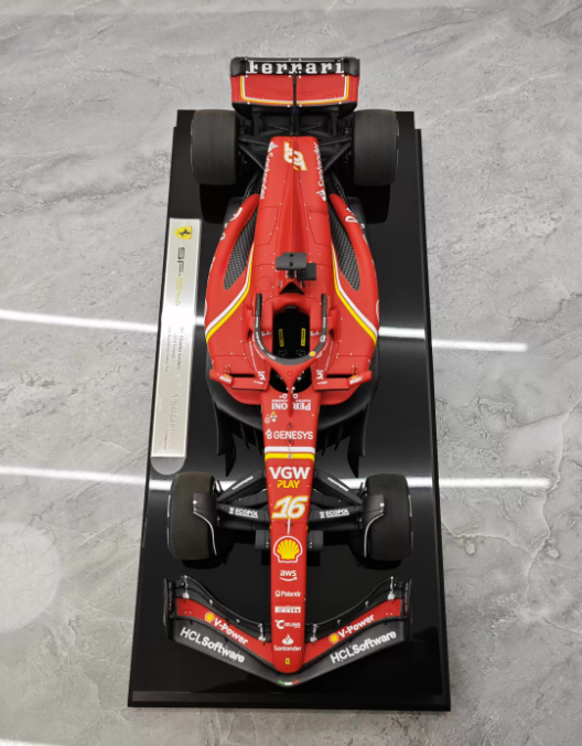 Amalgam Ferrari SF24 Racing Australian Grand Prix Leclerc #16 Santander V-Power VGW Play aws Palantir Richard Mille Ceva HCLSoftware Peroni Ray-ban 1:18 Car Pre-built Model view6