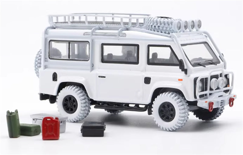 Master Land Rover Defender Van White with accessories 1:64 Car Pre-built Airliner Model Display view3