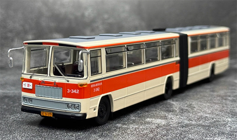 Beijing Public Transport BG670 1 Road articulated bus tangerine orange 1:64 Bus Pre-built Model view1