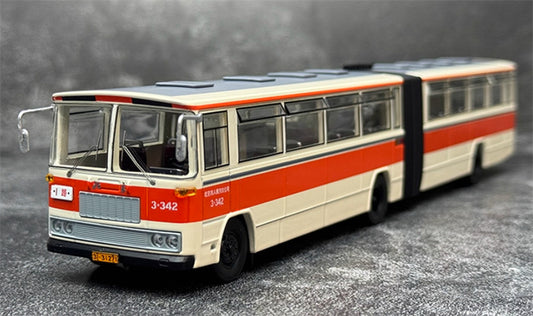 Beijing Public Transport BG670 1 Road articulated bus tangerine orange 1:64 Bus Pre-built Model view1
