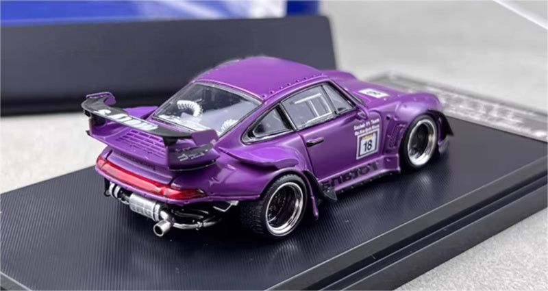 SW Porsche RWB 993 Rotana Matte Purple Race Track Special Edition No.18 Limited Edition 499PCS ONLY 1:64 car Pre-built Model view8