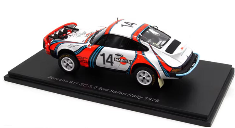 Spark Porsche 911 SC 3.0 #14 2nd Safari Rally 1978 V.Preston Jr.-J.Lyall 1:43 Car Pre-built Model view2