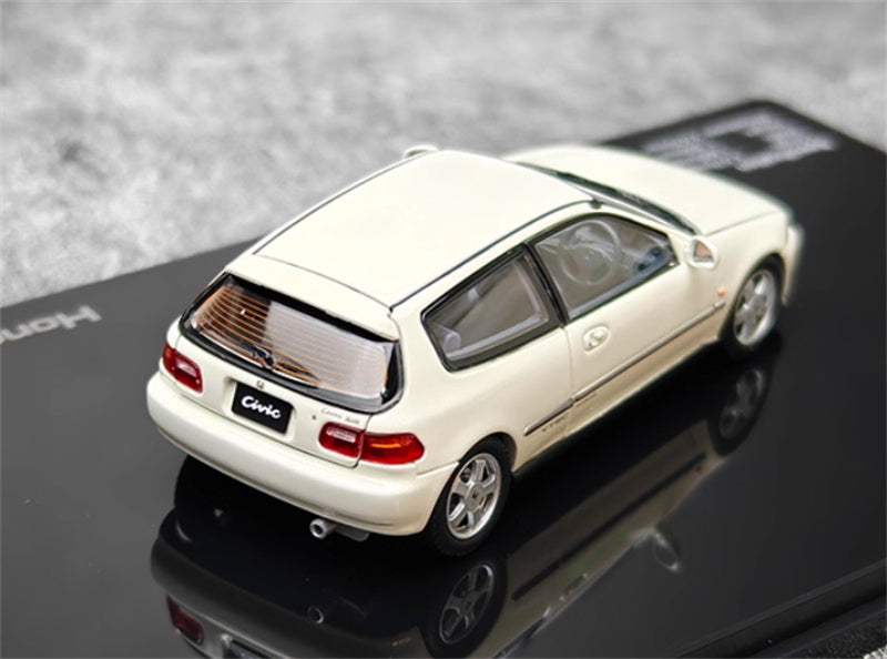 LCD-MODELS Honda Civic SiR II EG6 Fully open white 1:43 Car Pre-built Model view2