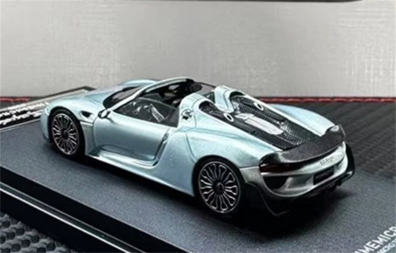 TimeMicro Porsche 918 Spyder Blue Silver Regular Version Limited Edition 499PCS ONLY 1:64 car Pre-built Model view4