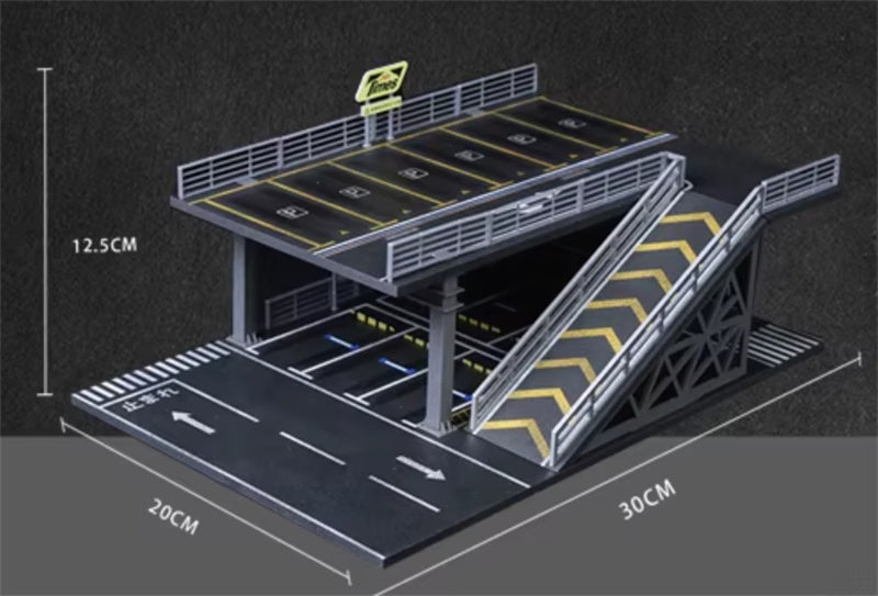 1:64 STEEL STRUCTURE PLATFORM PARKING SCENE E Version MoreArt ABS Model Kit