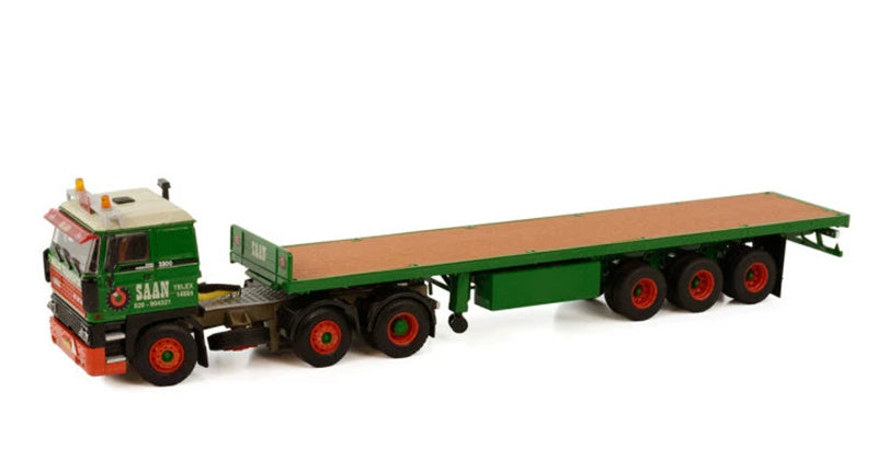 WSI DAF 3300 6X2 FLAT BED TRAILER CLASSIC - 3 AXLE KONINKLIJKE SAAN 1:50 Truck Pre-built Model