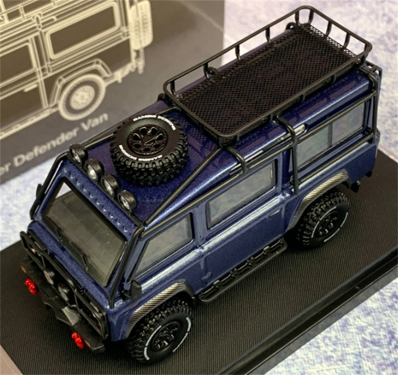 Master Land Rover Defender Van Blue with accessories 1:64 Car Pre-built Airliner Model Display view3
