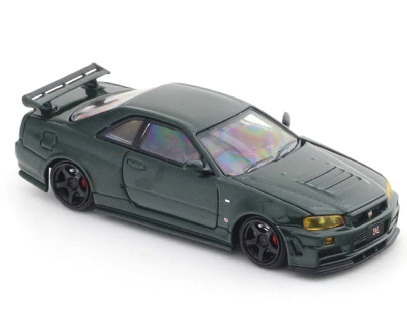 TimeMicro Nissan Skyline GTR34 Dark Green Regular Version Limited Edition 999PCS ONLY 1:64 car Pre-built Model view2