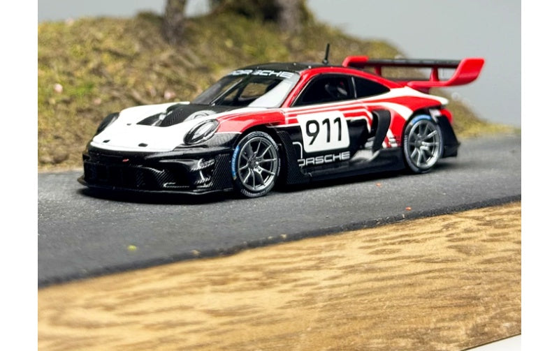 1:64 Porsche 911 992 GT3 R Rennsport  Red White Black HKM #911 Limited Edition 999PCS ONLY DIECAST Model
