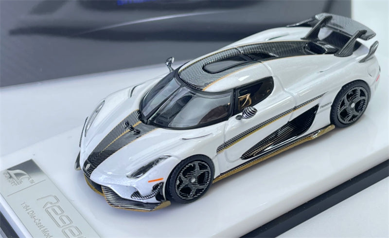 1:64 Koenigsegg Regera Carbon fiber pearl white SC ART DIECAST Civil Car Model
