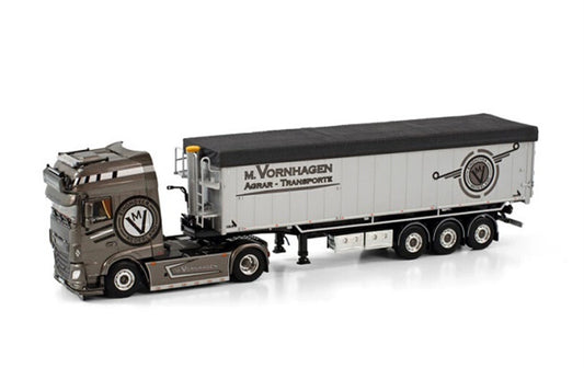 WSI DAF XF SSC MY2017 4X2 VOLUME TIPPER TRAILER - 3 AXLE M. VORNHAGEN 1:50 Truck Pre-built Model