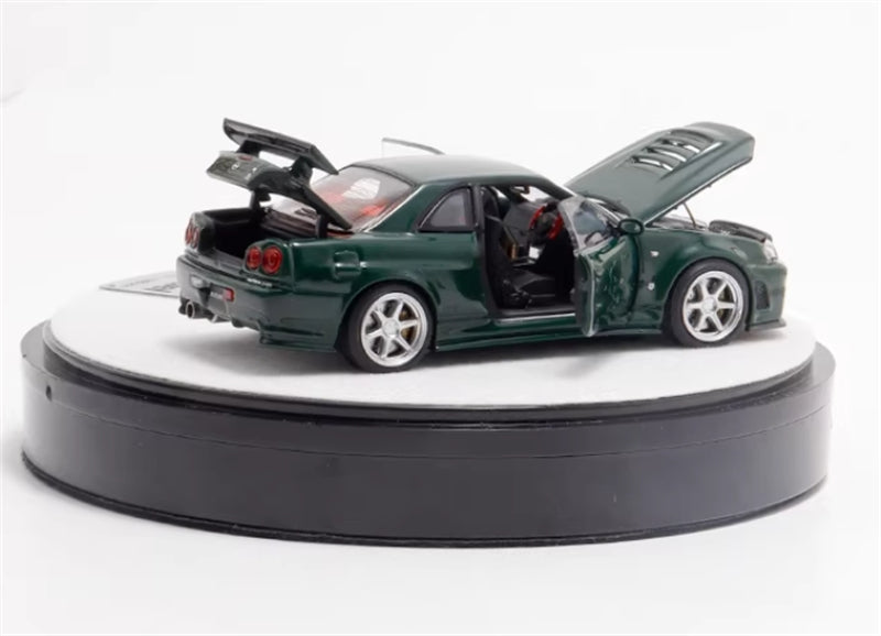 1:64 Nissan Nismo GTR R34 Z-TUNE Luxury Box Limited Edition 999pcs ONLY  British Green PGM x onemodel DIECAST Model