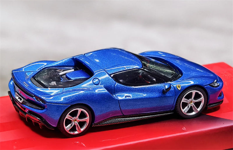 BBR MODELS Ferrari 296 GTB Blue Corsa 1:64 Car Pre-built Model view4